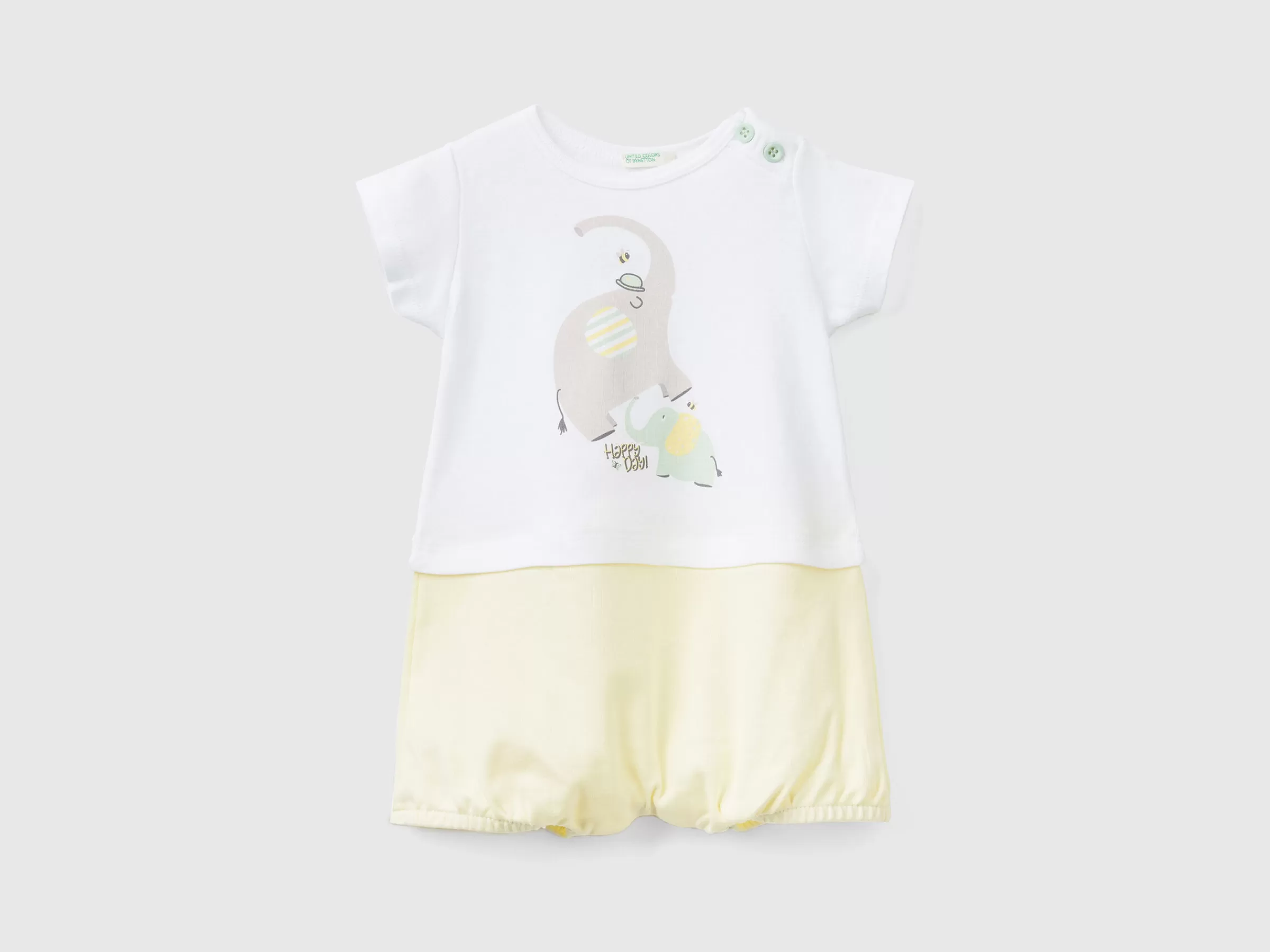 Babygrow Color Block Em Algodão Organico^Benetton Cheap
