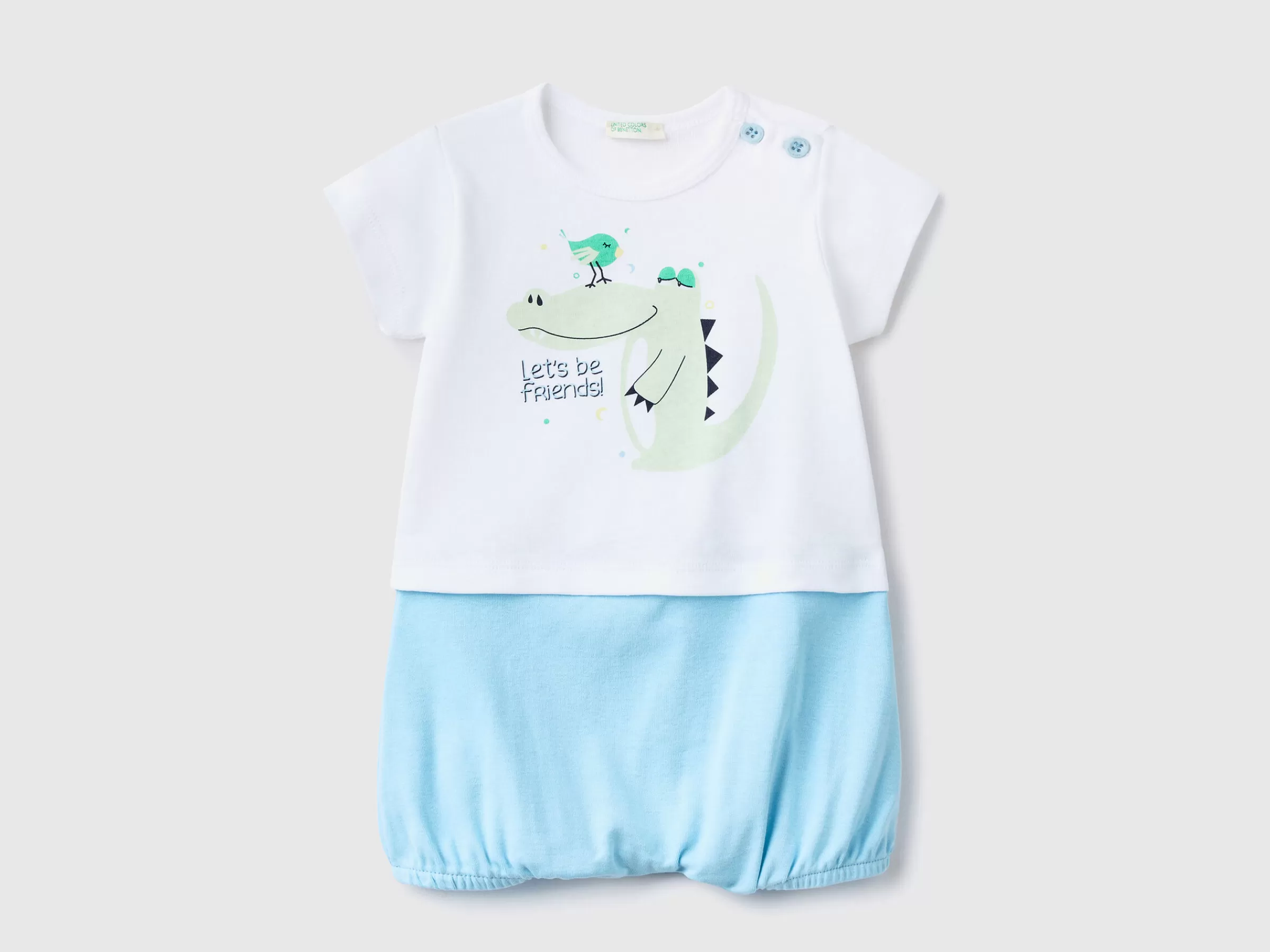 Babygrow Color Block Em Algodão Organico^Benetton Clearance