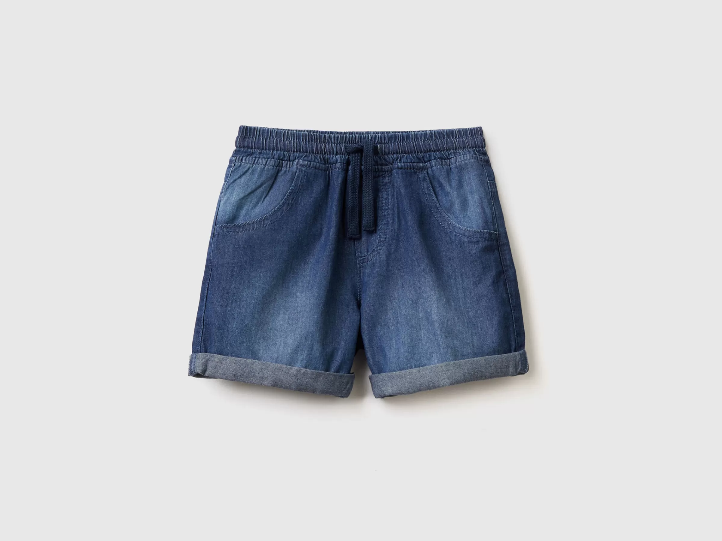 Bermudas Efeito Jeans Com Cordao De Ajuste^Benetton Sale