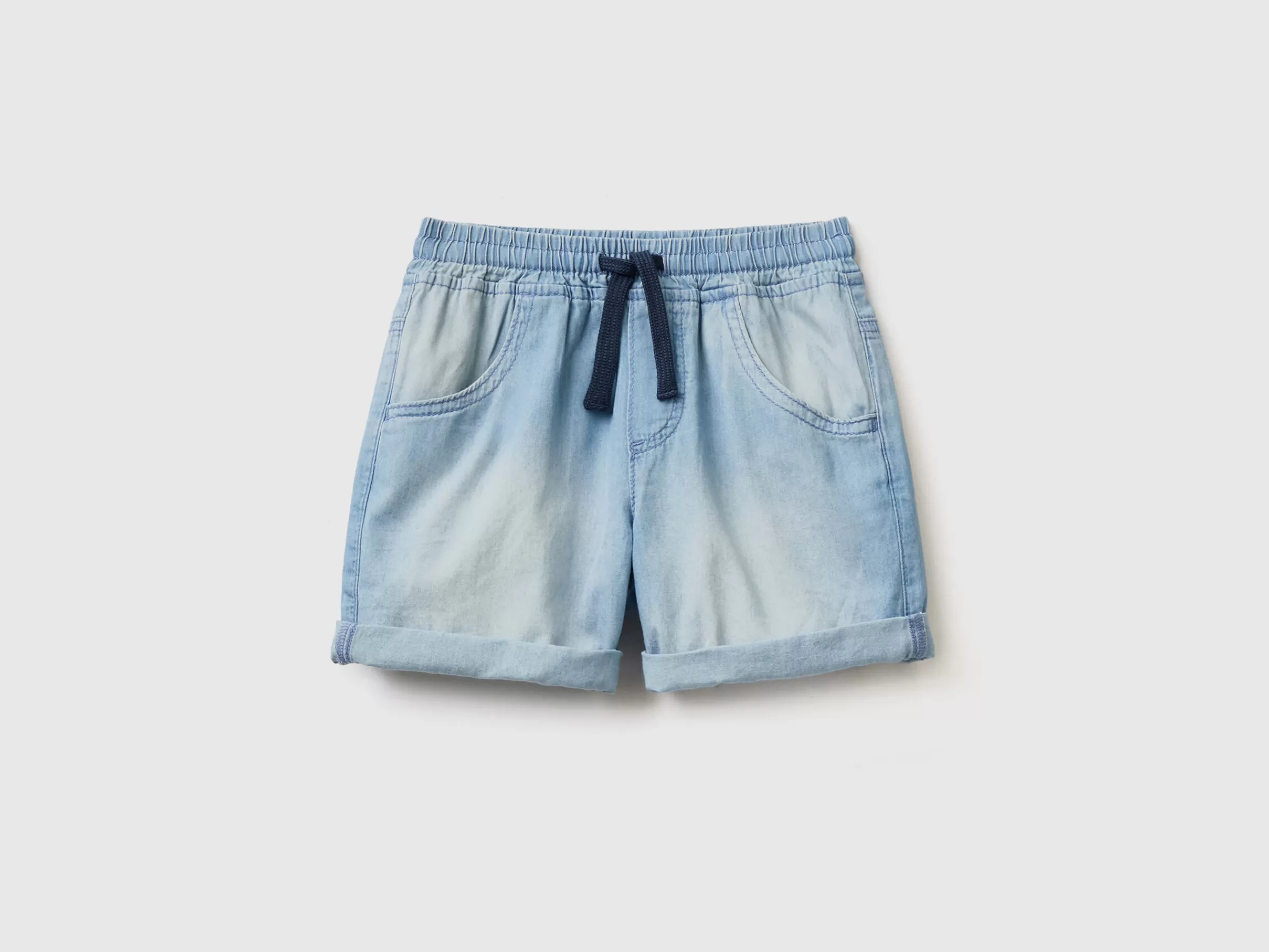 Bermudas Efeito Jeans Com Cordao De Ajuste^Benetton Clearance