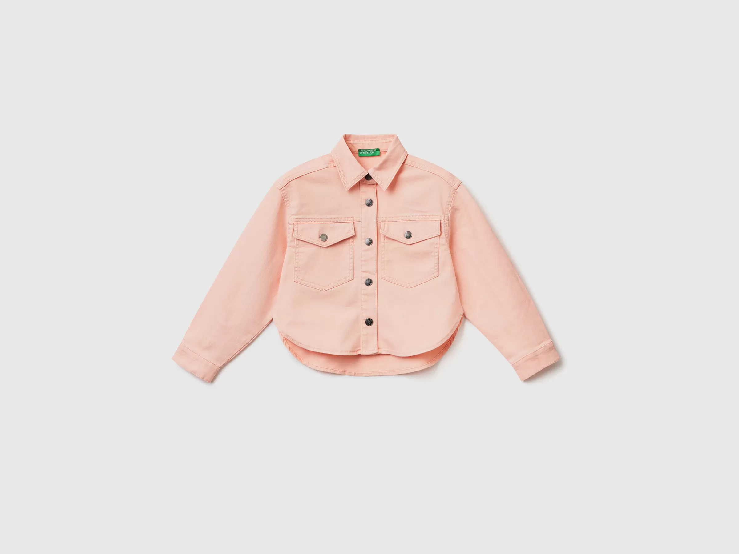 Blusao Em Algodão Stretch Colorido^Benetton Cheap
