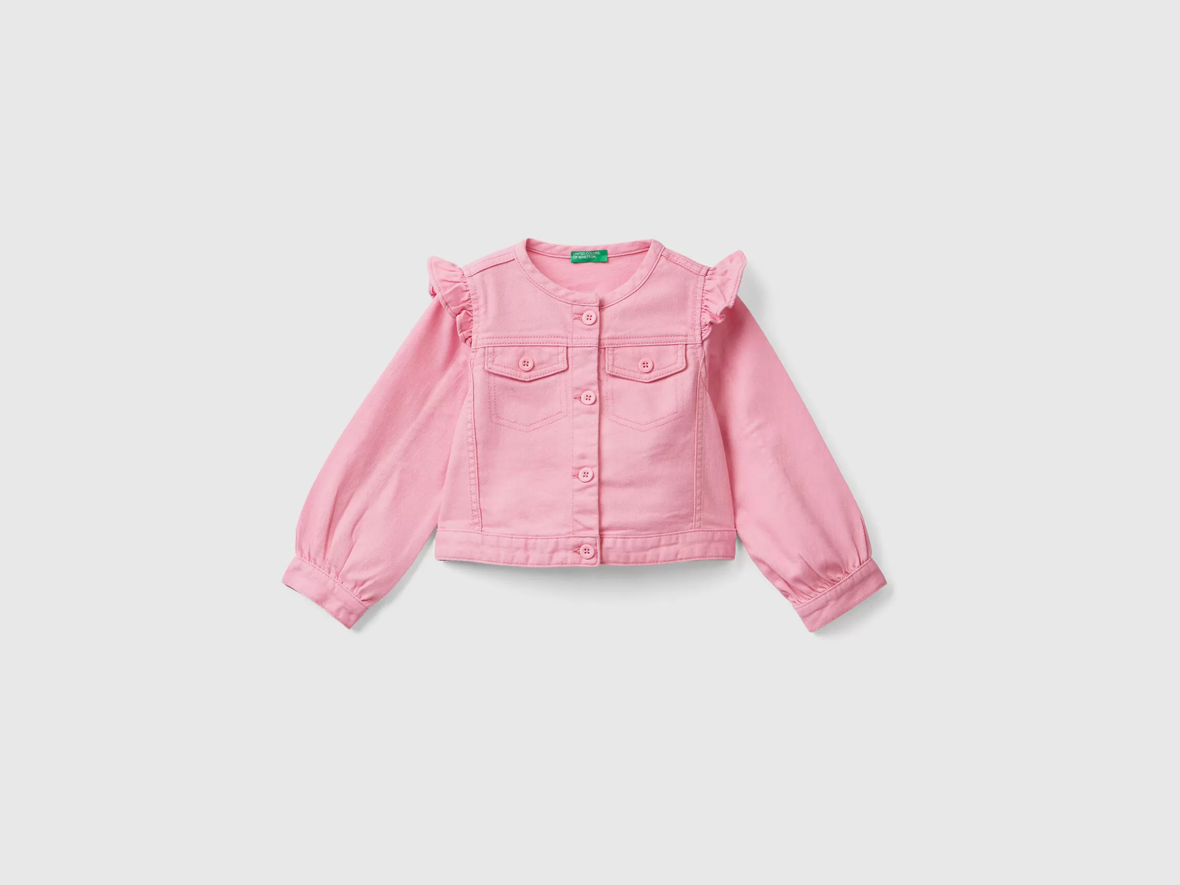 Blusao Em Algodão Stretch Colorido^Benetton Clearance