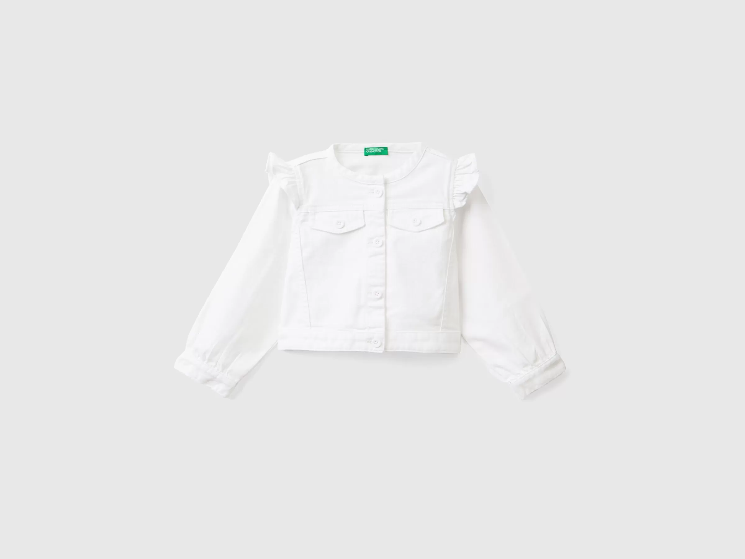 Blusao Em Algodão Stretch Colorido^Benetton Sale
