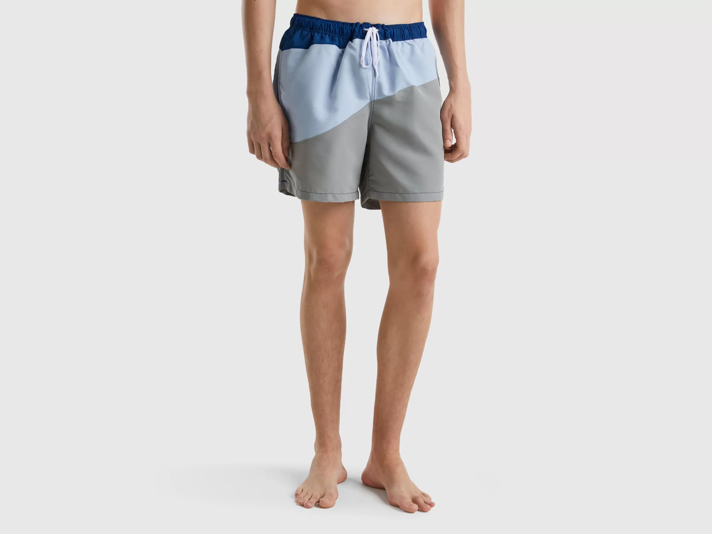 Boxers De Banho Color Block Com Ondas^Benetton Cheap