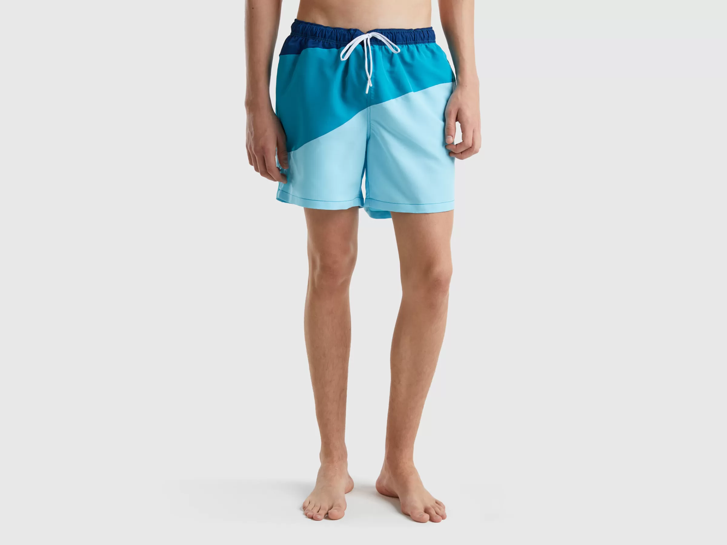 Boxers De Banho Color Block Com Ondas^Benetton Sale