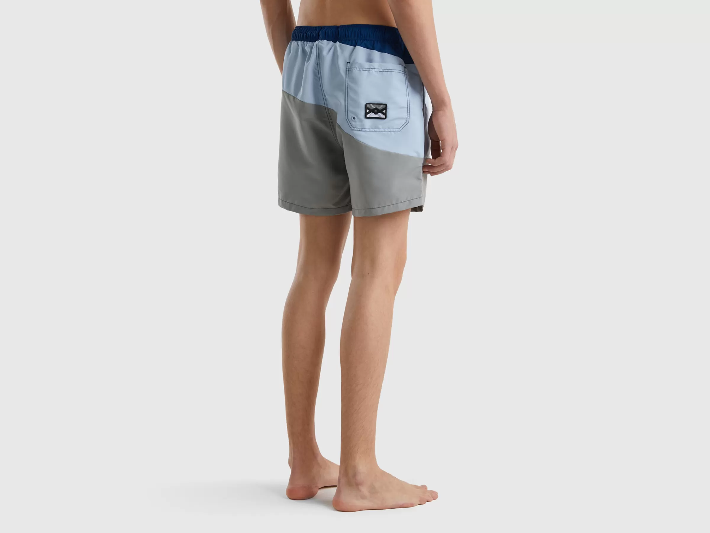 Boxers De Banho Color Block Com Ondas^Benetton Cheap