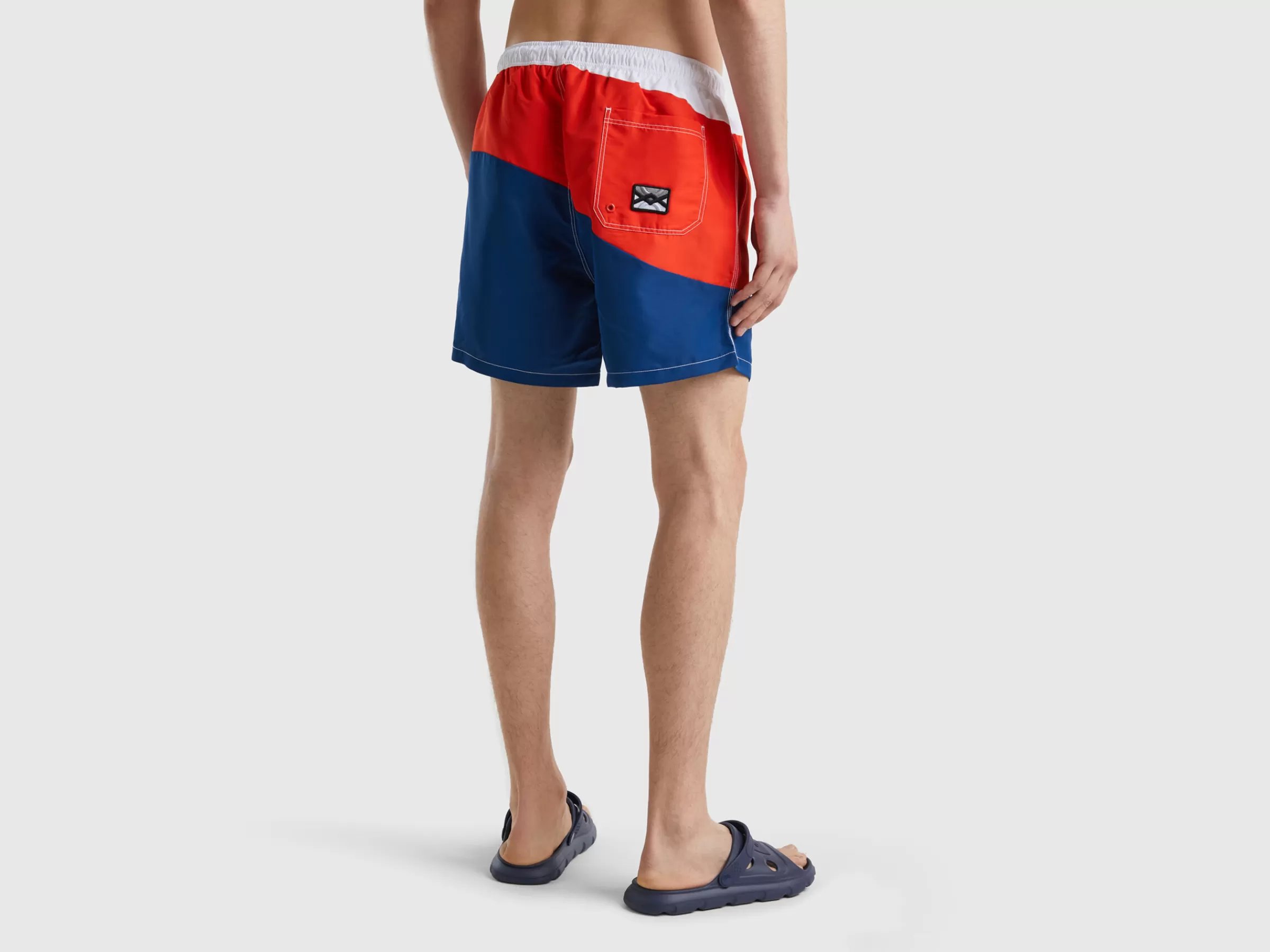 Boxers De Banho Color Block Com Ondas^Benetton Cheap
