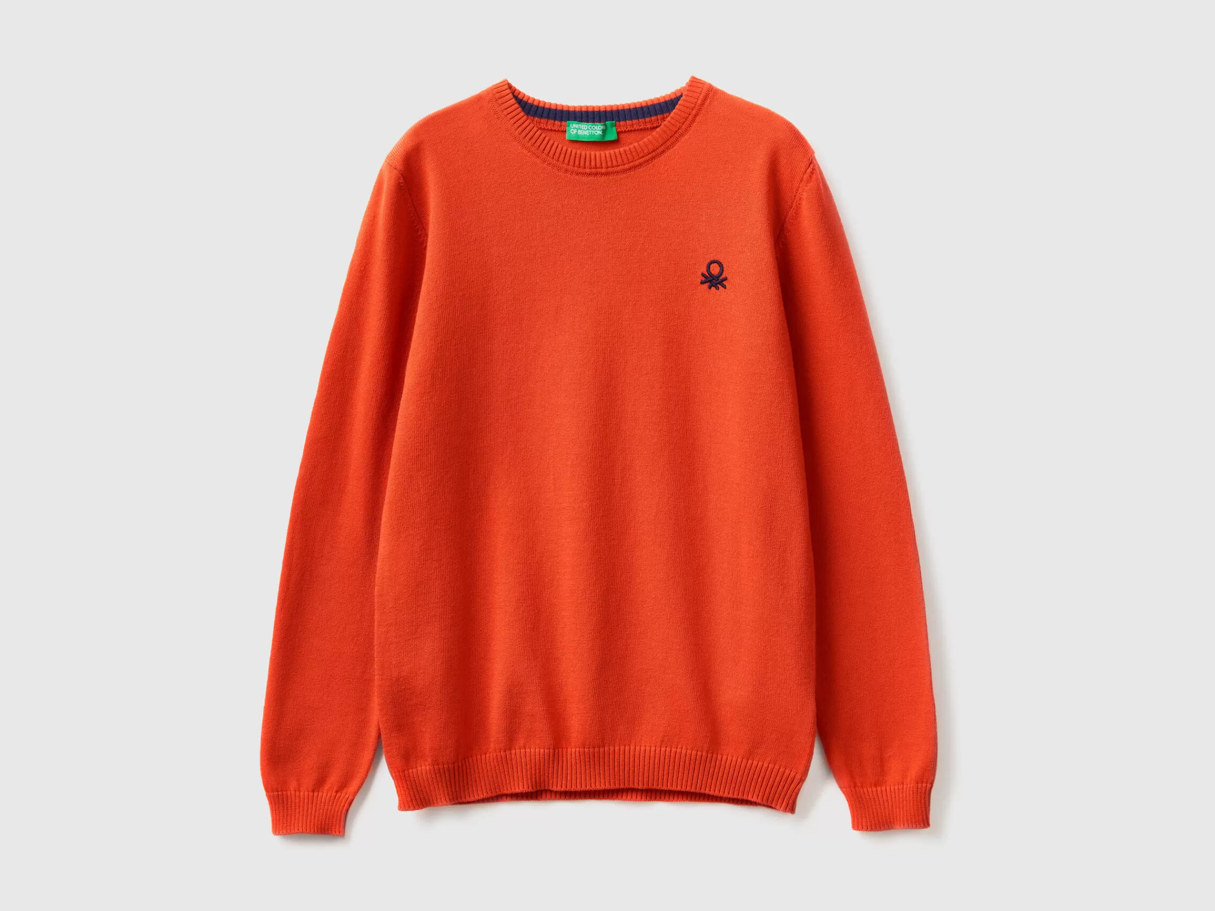 Camisola Em Algodão Quente Com Logotipo^Benetton Cheap