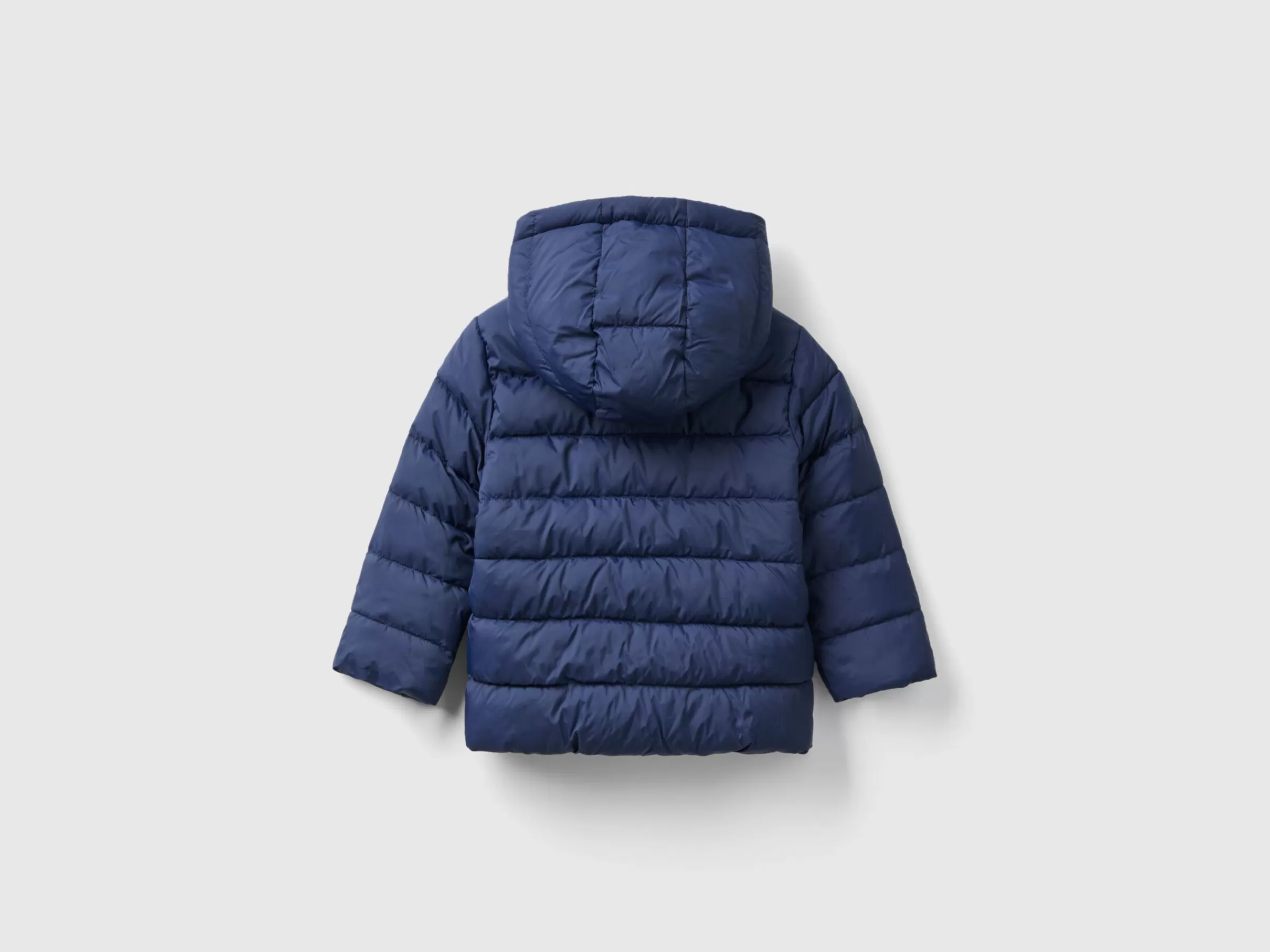 Casaco Acolchoado Com Capuz E Logotipo^Benetton Fashion
