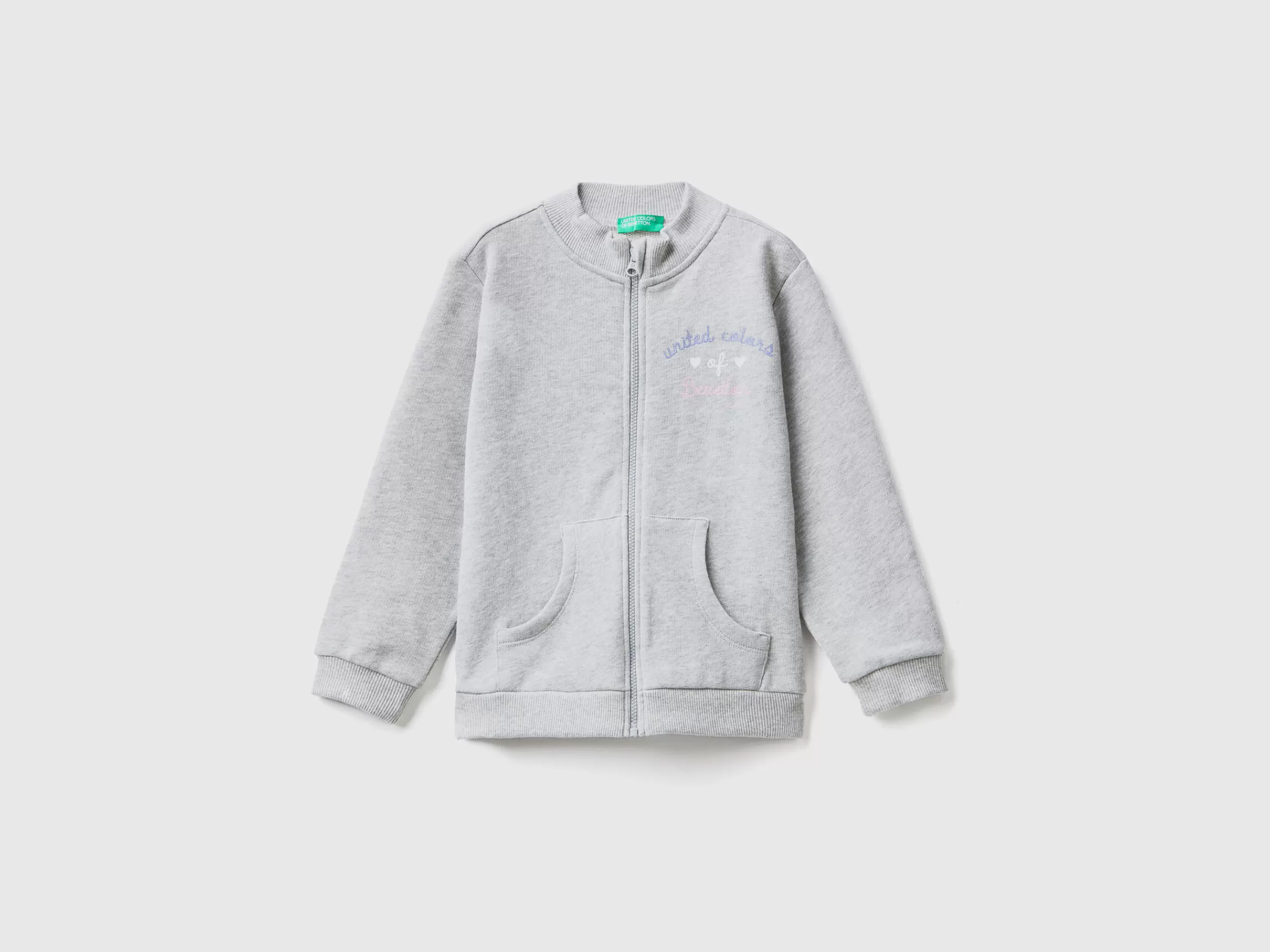 Casaco Com Fecho De Correr Em Algodão Organico^Benetton Flash Sale