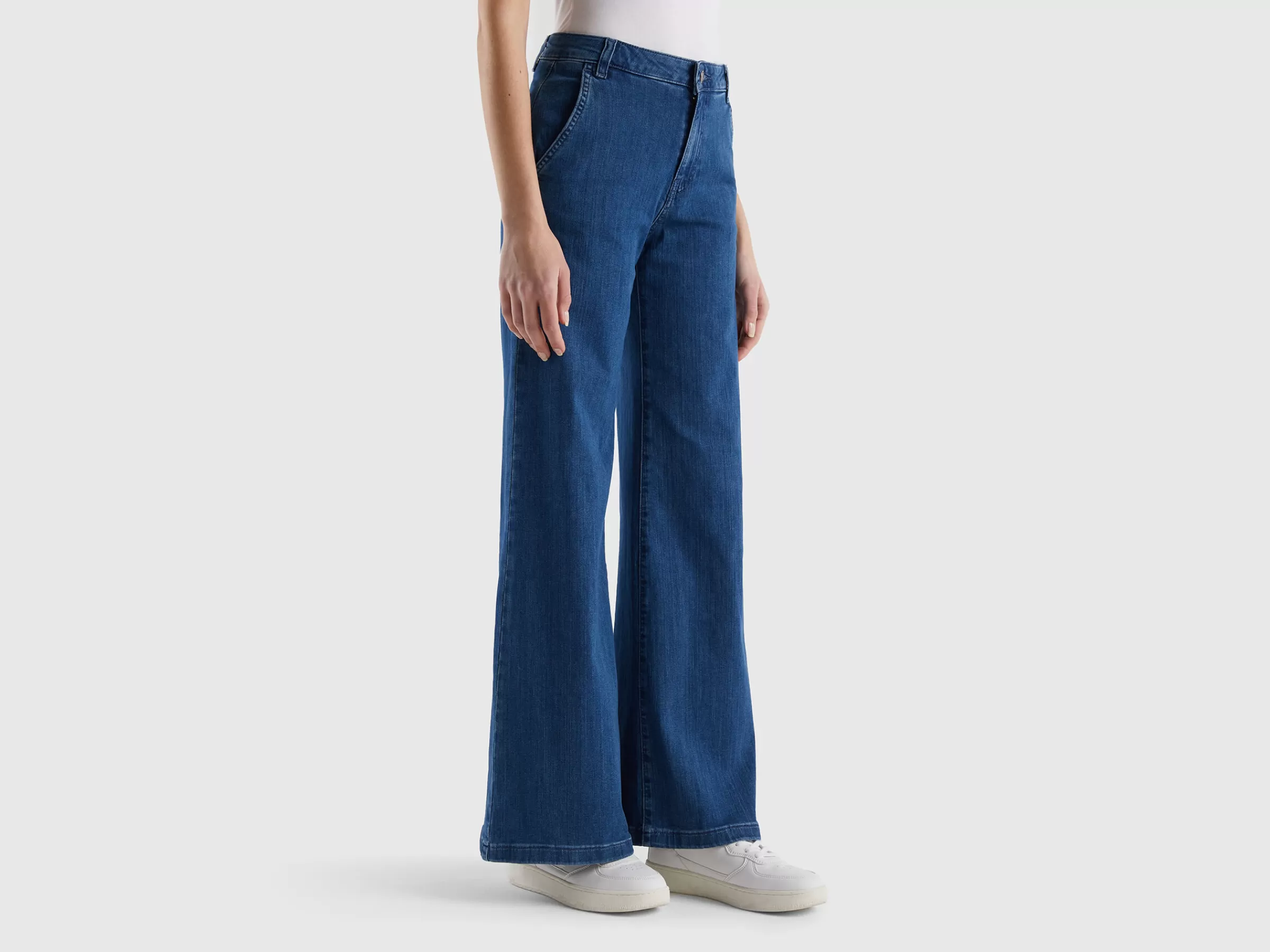 Jeans Boca-De-Sino Em Algodão Stretch^Benetton Store