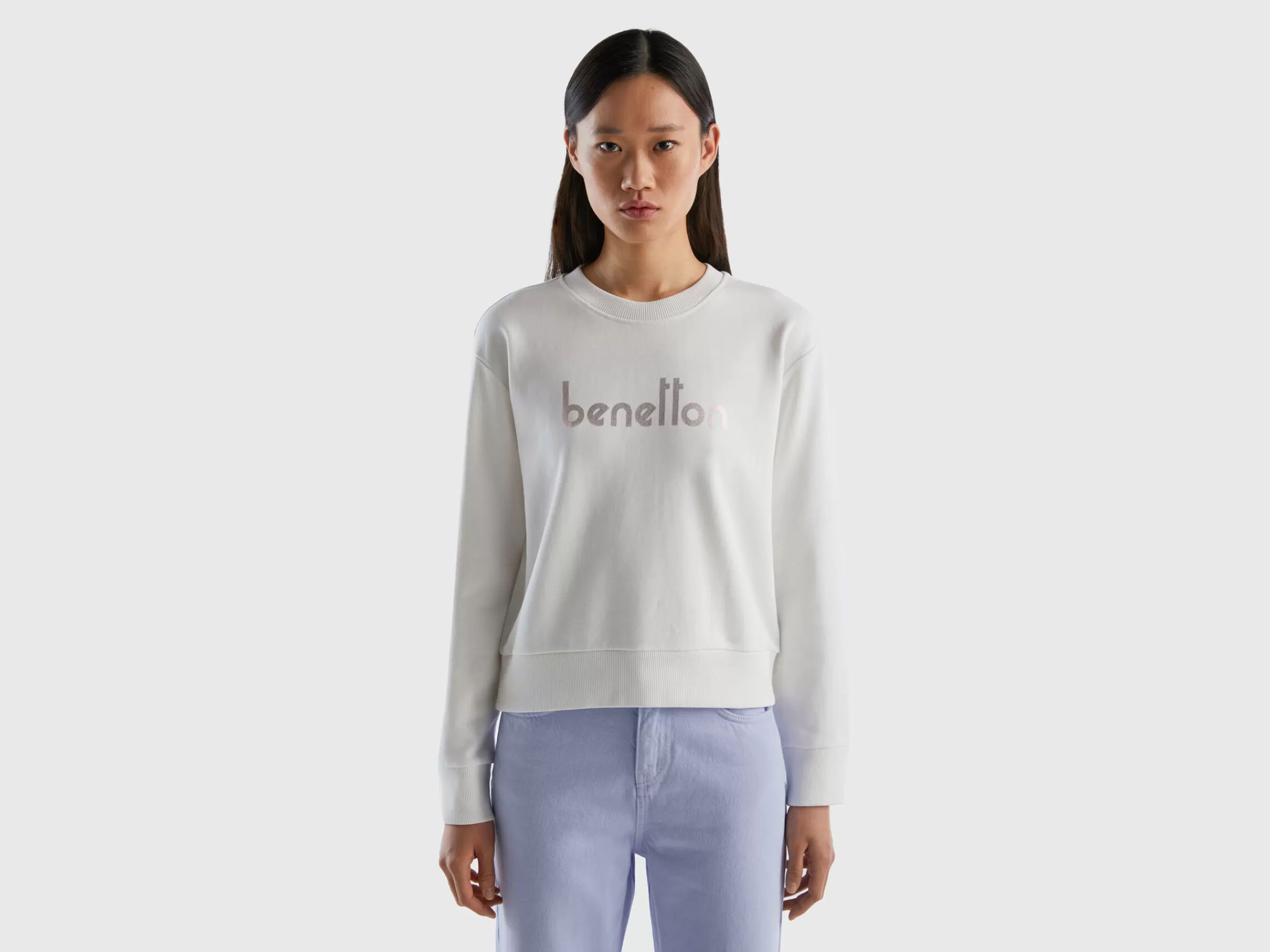 Sweat 100% Algodão Com Estampa Logotipo^Benetton Discount