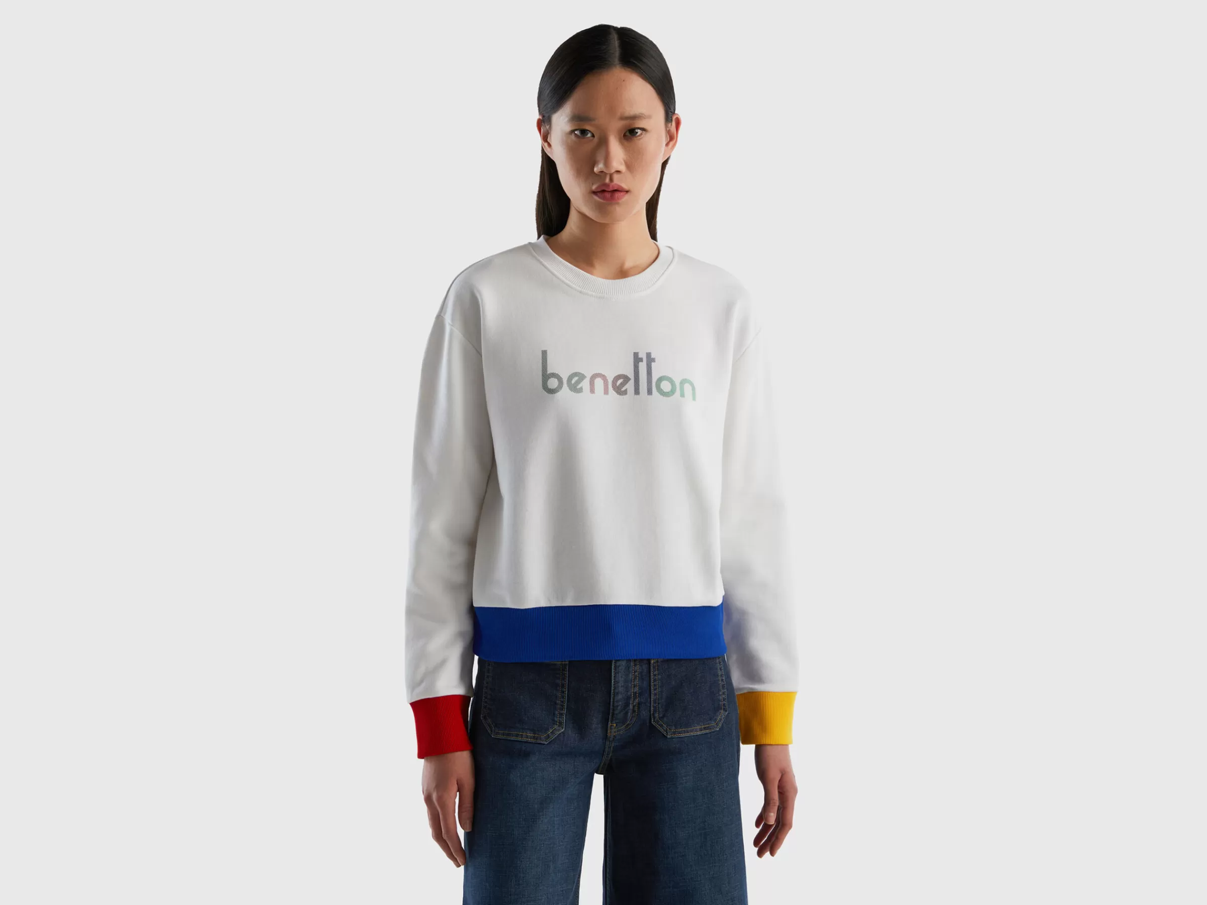 Sweat 100% Algodão Com Estampa Logotipo^Benetton Online