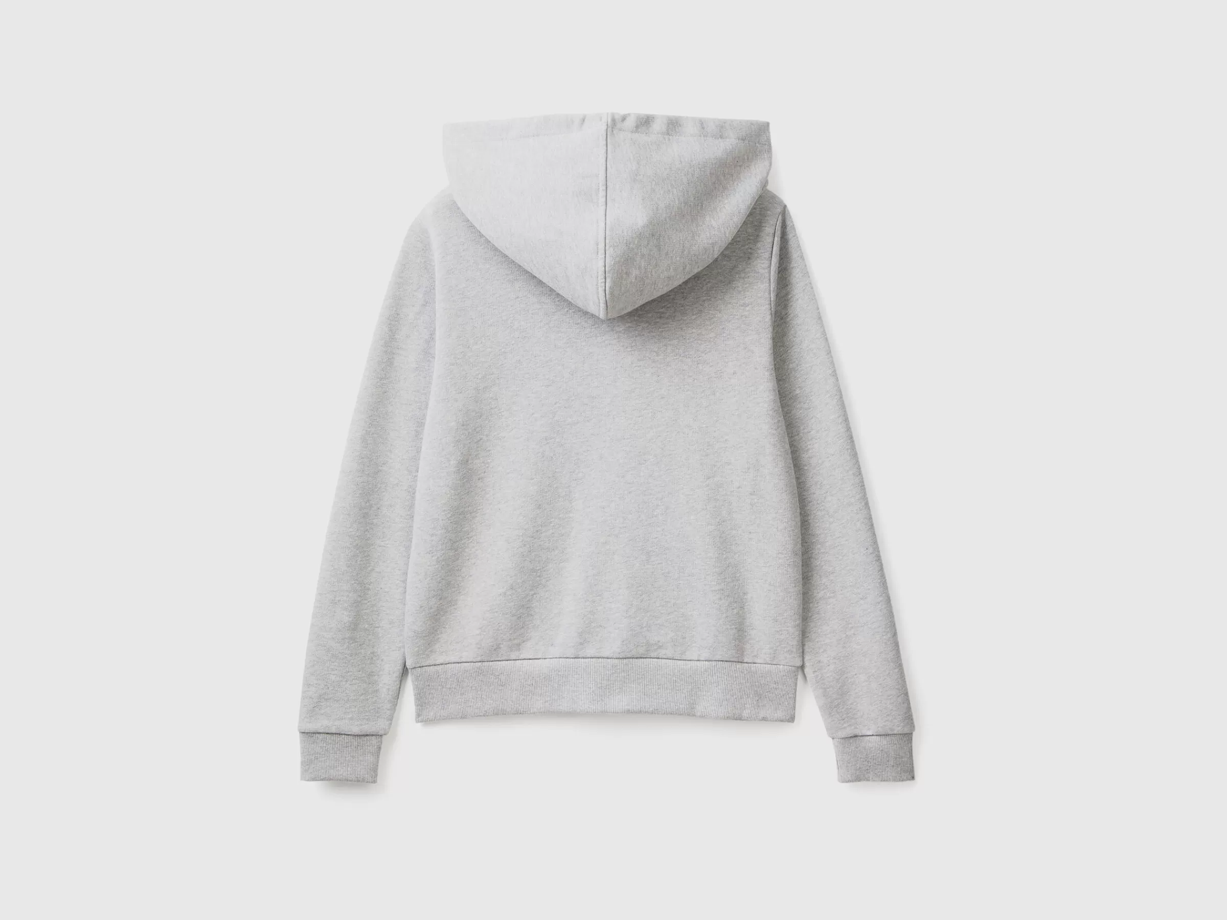 Sweat 100% Algodão Com Fecho De Correr E Capuz^Benetton Cheap