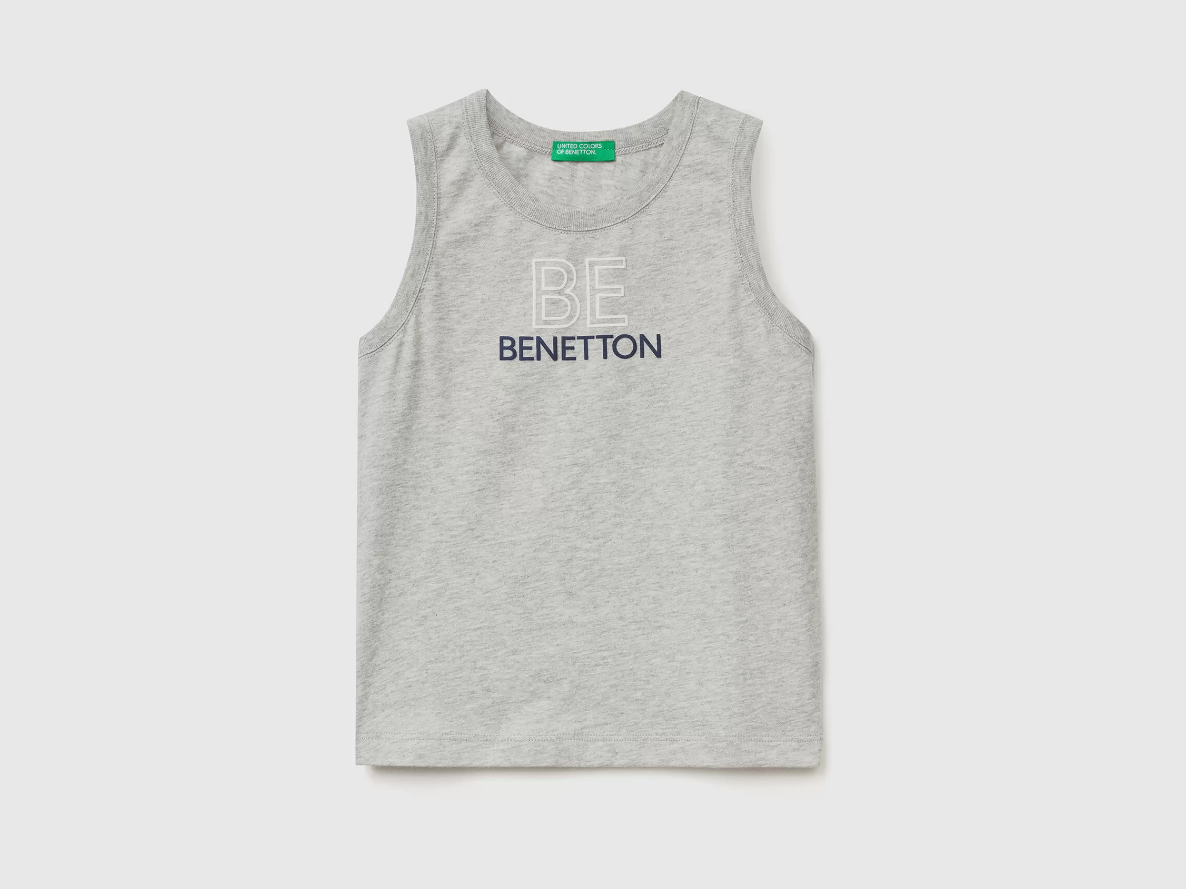 T-Shirt Sem Mangas 100% Algodão Organico Com Logotipo^Benetton Cheap