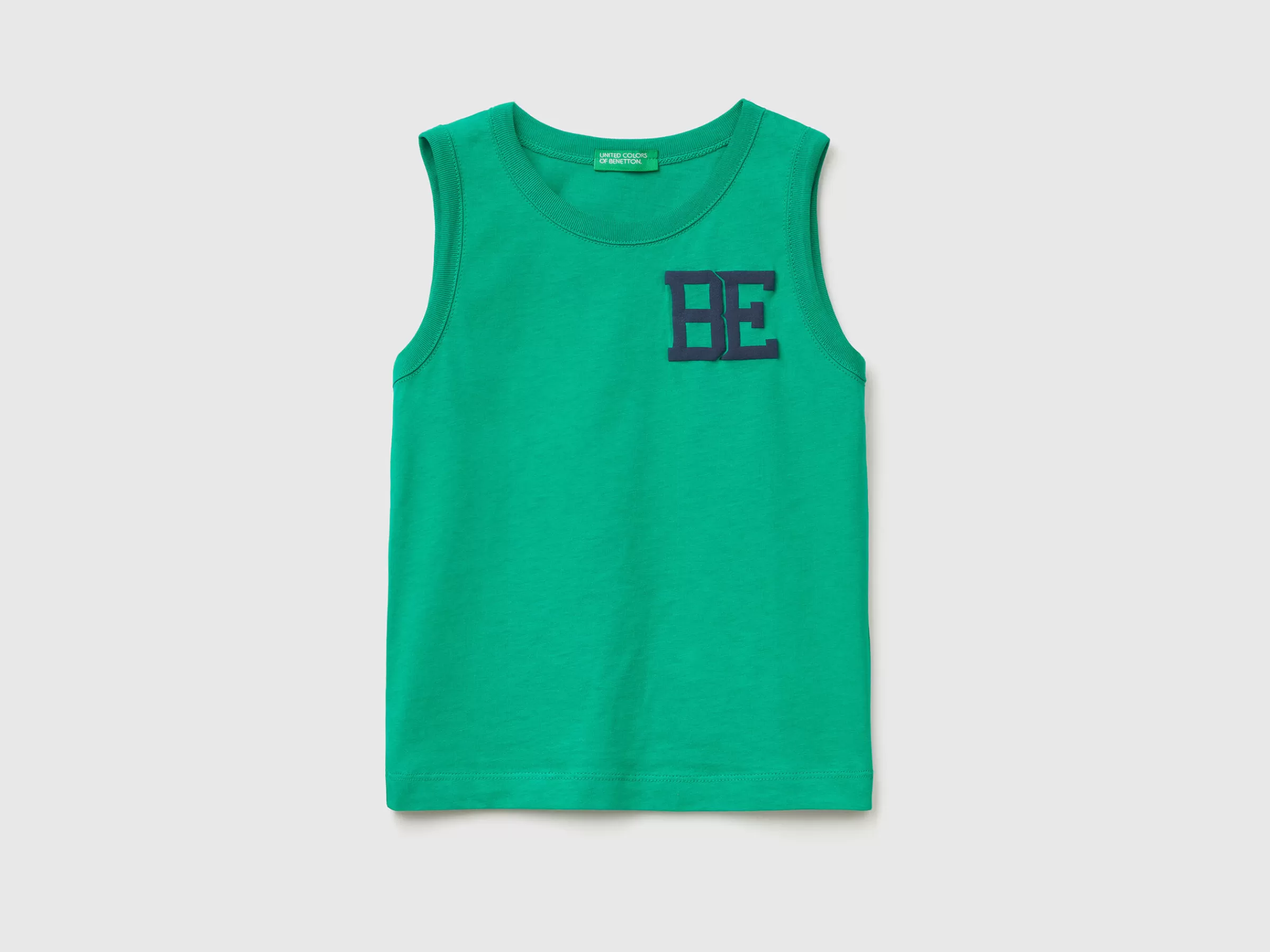 T-Shirt Sem Mangas 100% Algodão Organico Com Logotipo^Benetton Online