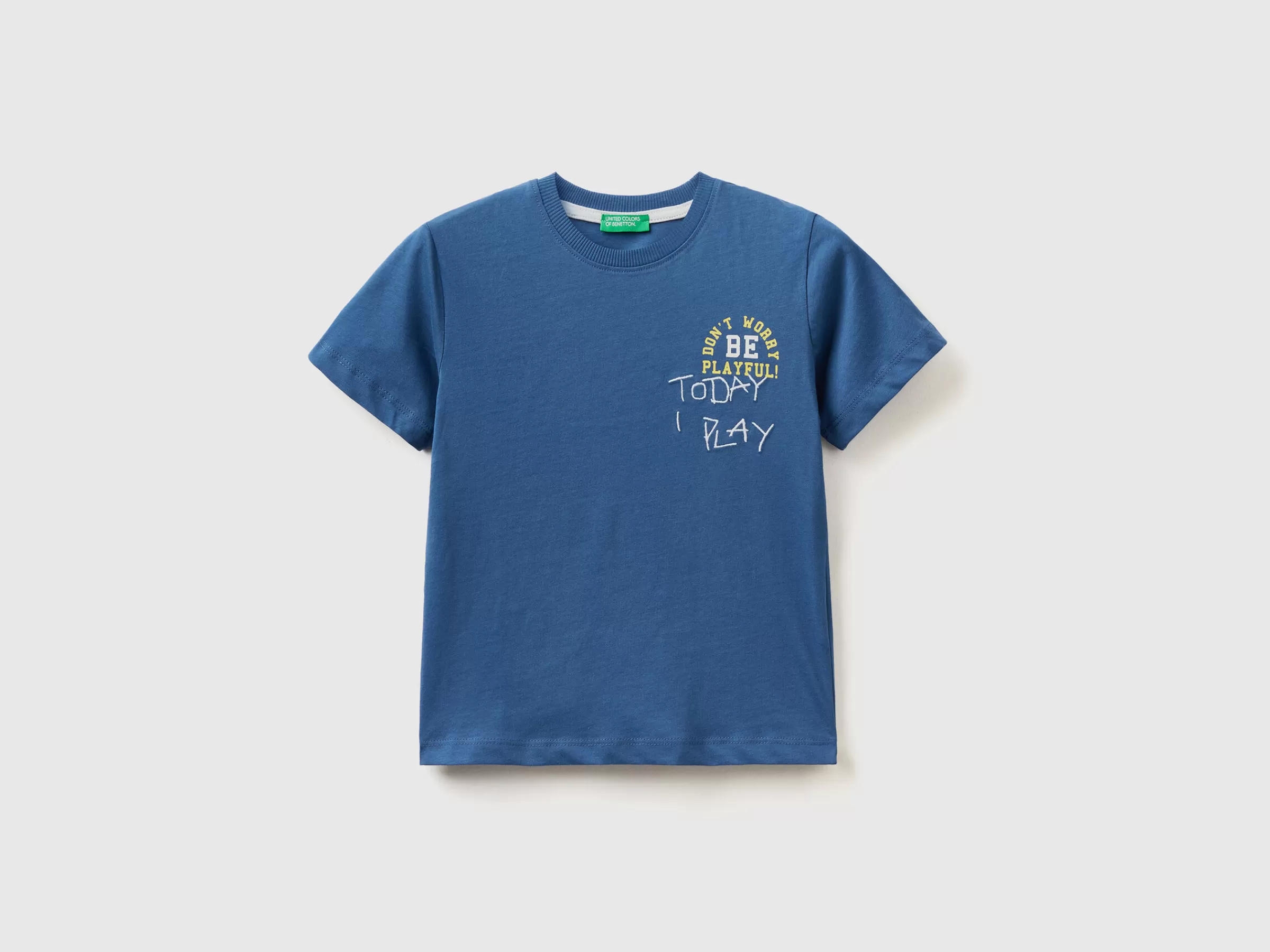 T-Shirt With Front And Back Print^Benetton New