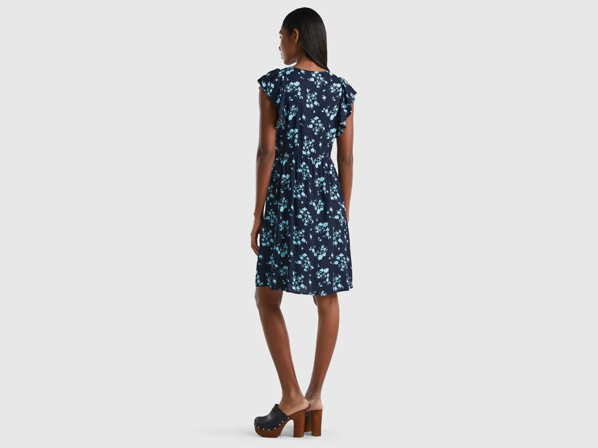Vestido As Flores Com Folhos^Benetton Best Sale