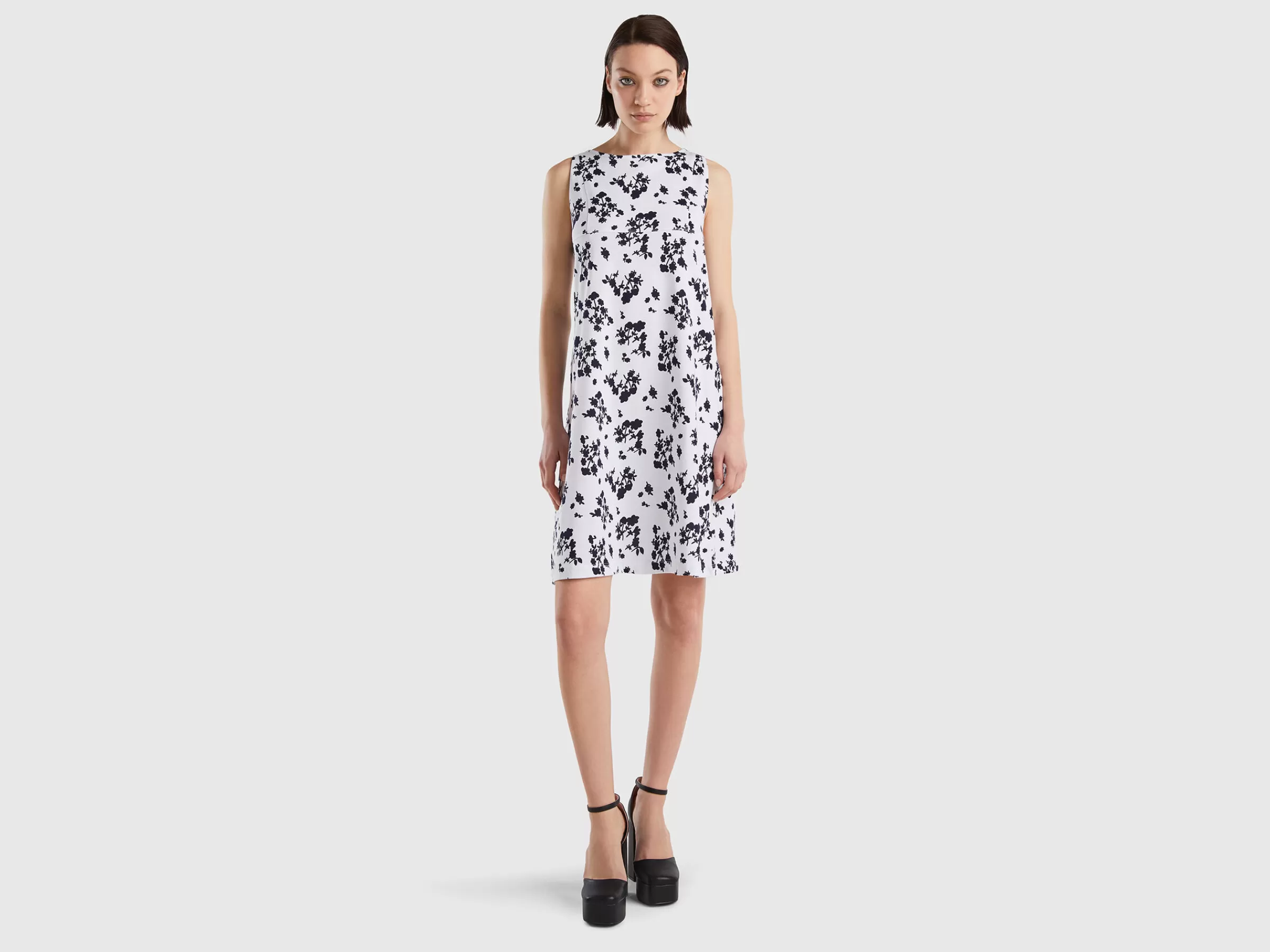 Vestido As Flores Sem Mangas^Benetton Hot