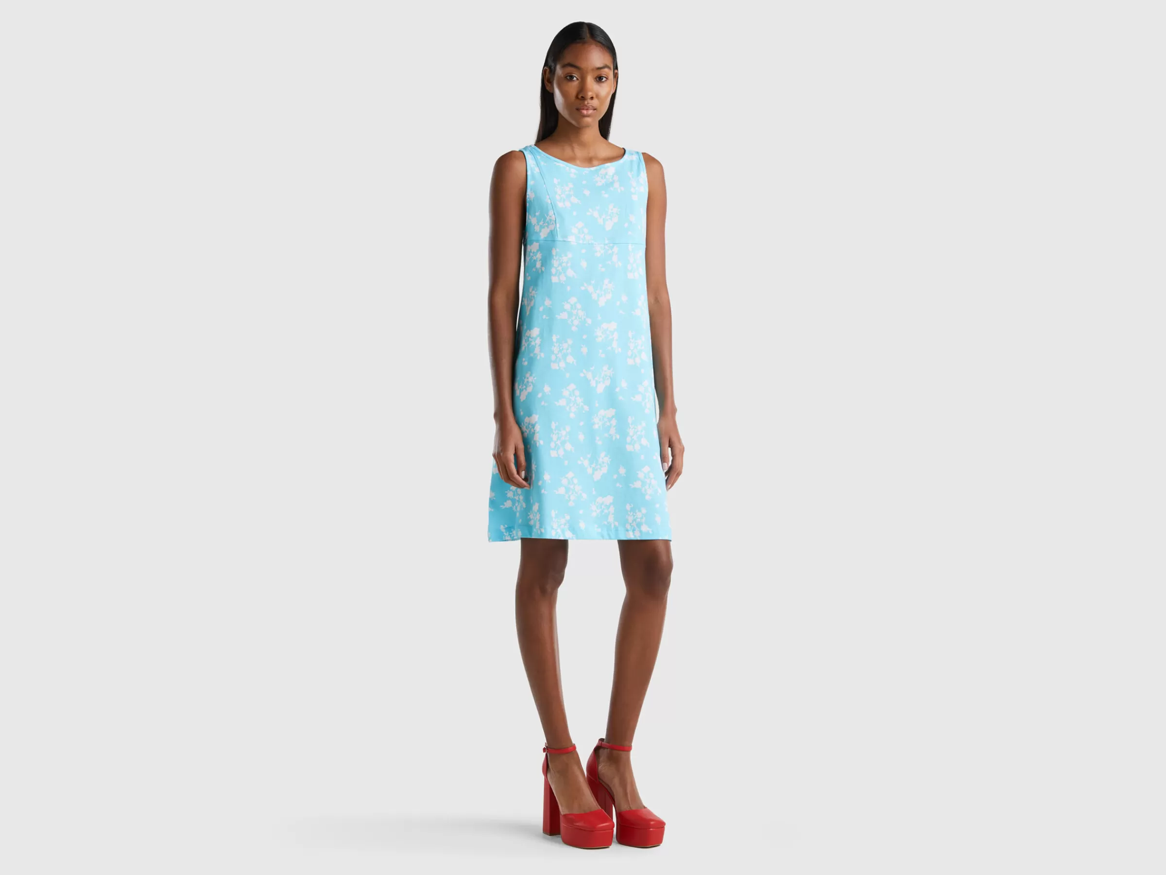 Vestido As Flores Sem Mangas^Benetton Discount