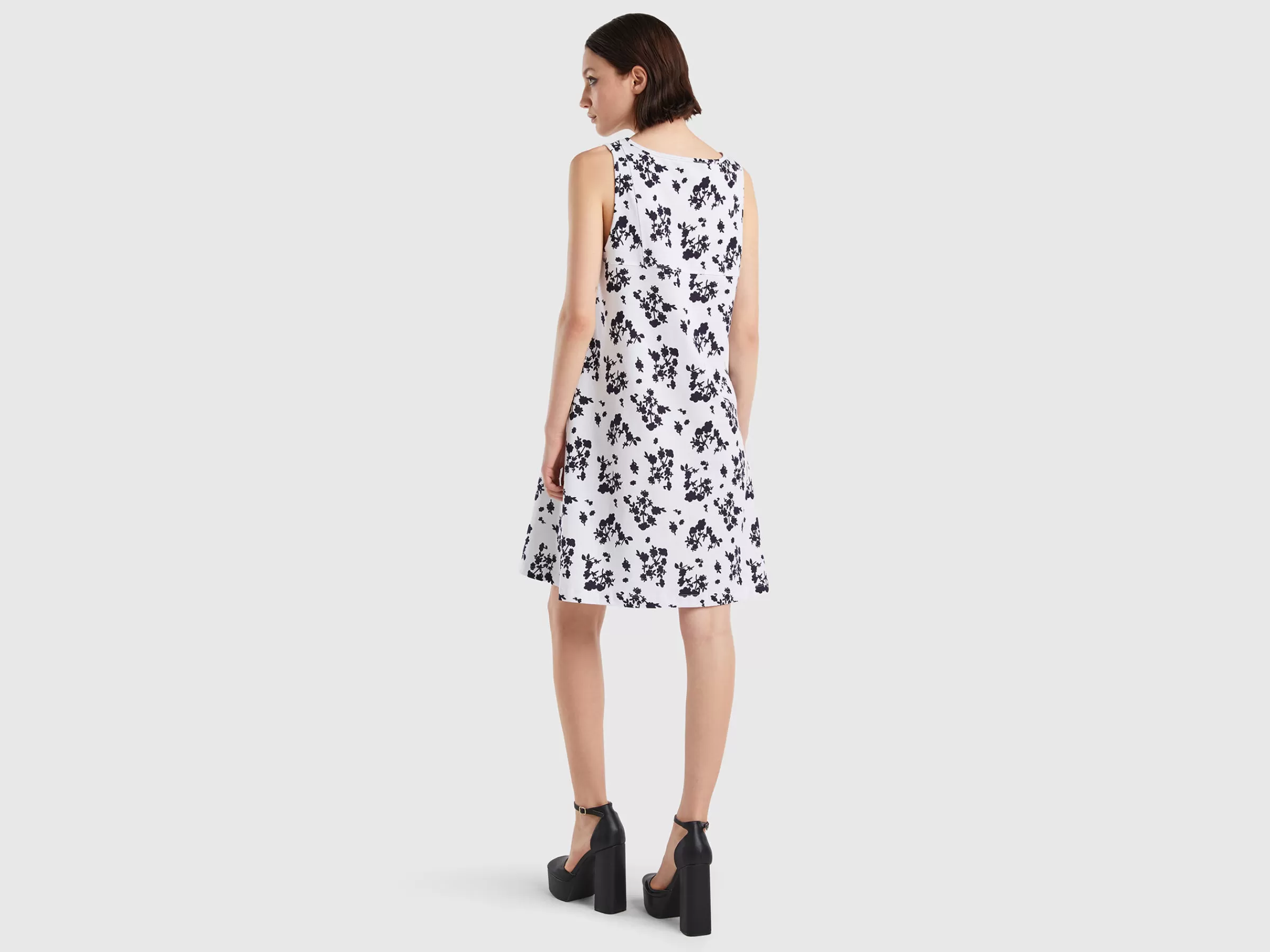 Vestido As Flores Sem Mangas^Benetton Hot