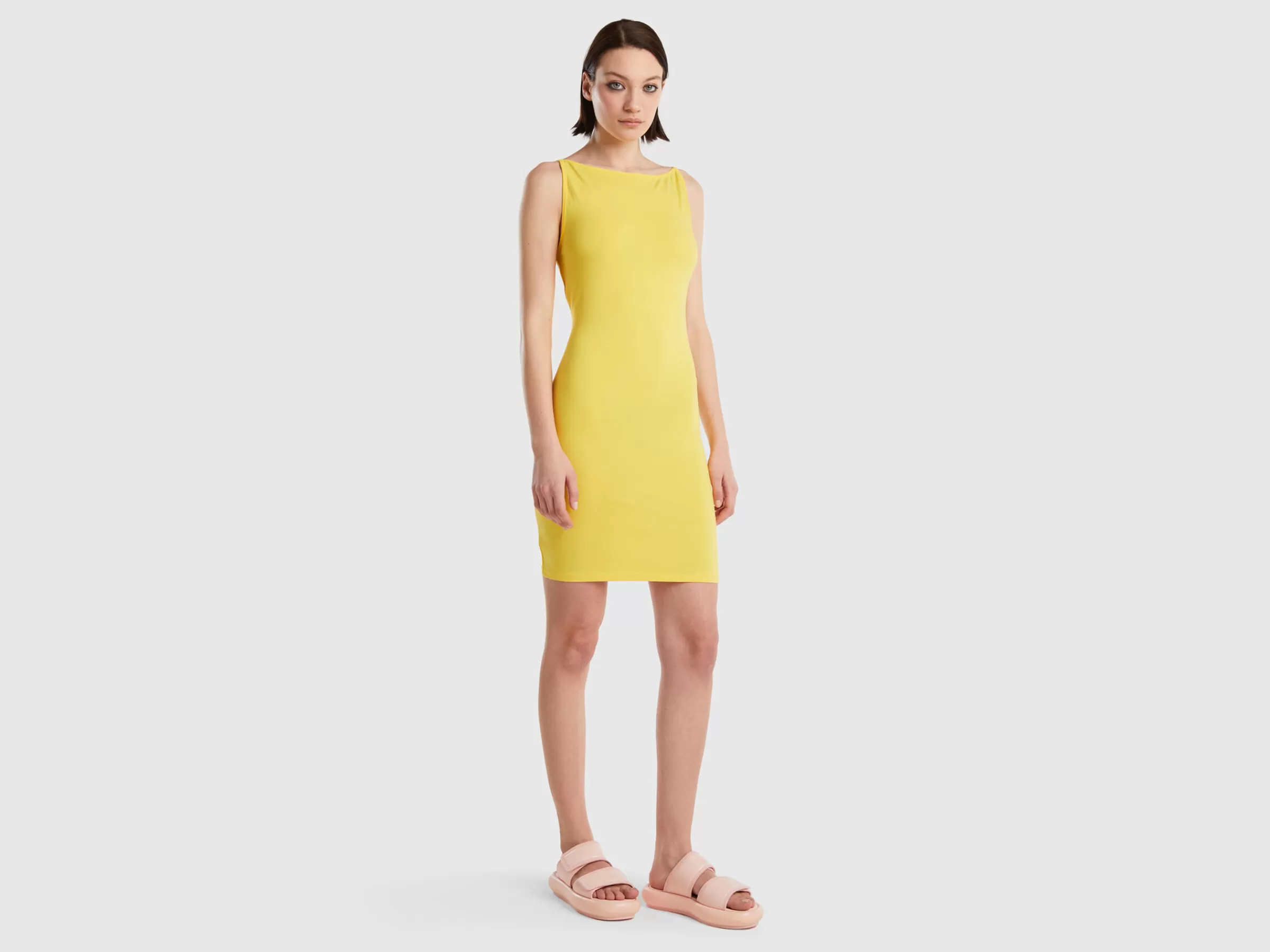 Vestido Com Alcas Finas Atras^Benetton Sale