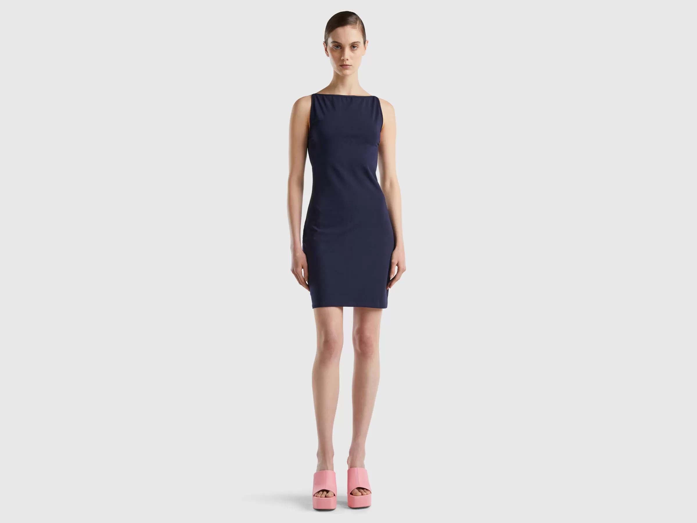Vestido Com Alcas Finas Atras^Benetton Shop